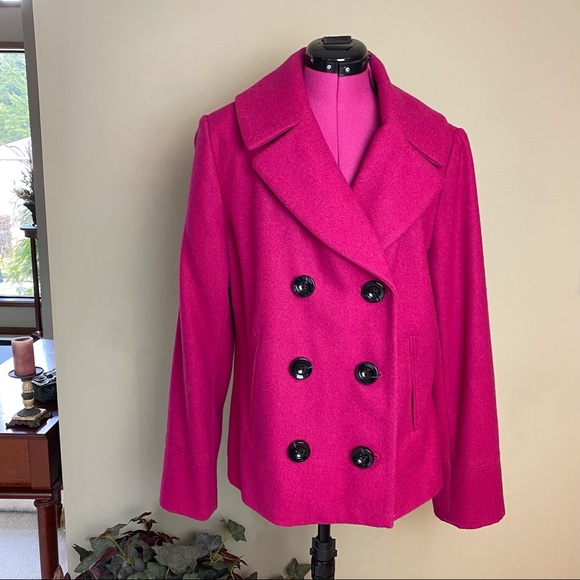 Merona Raspberry Lined Peacoat - Picture 1 of 4